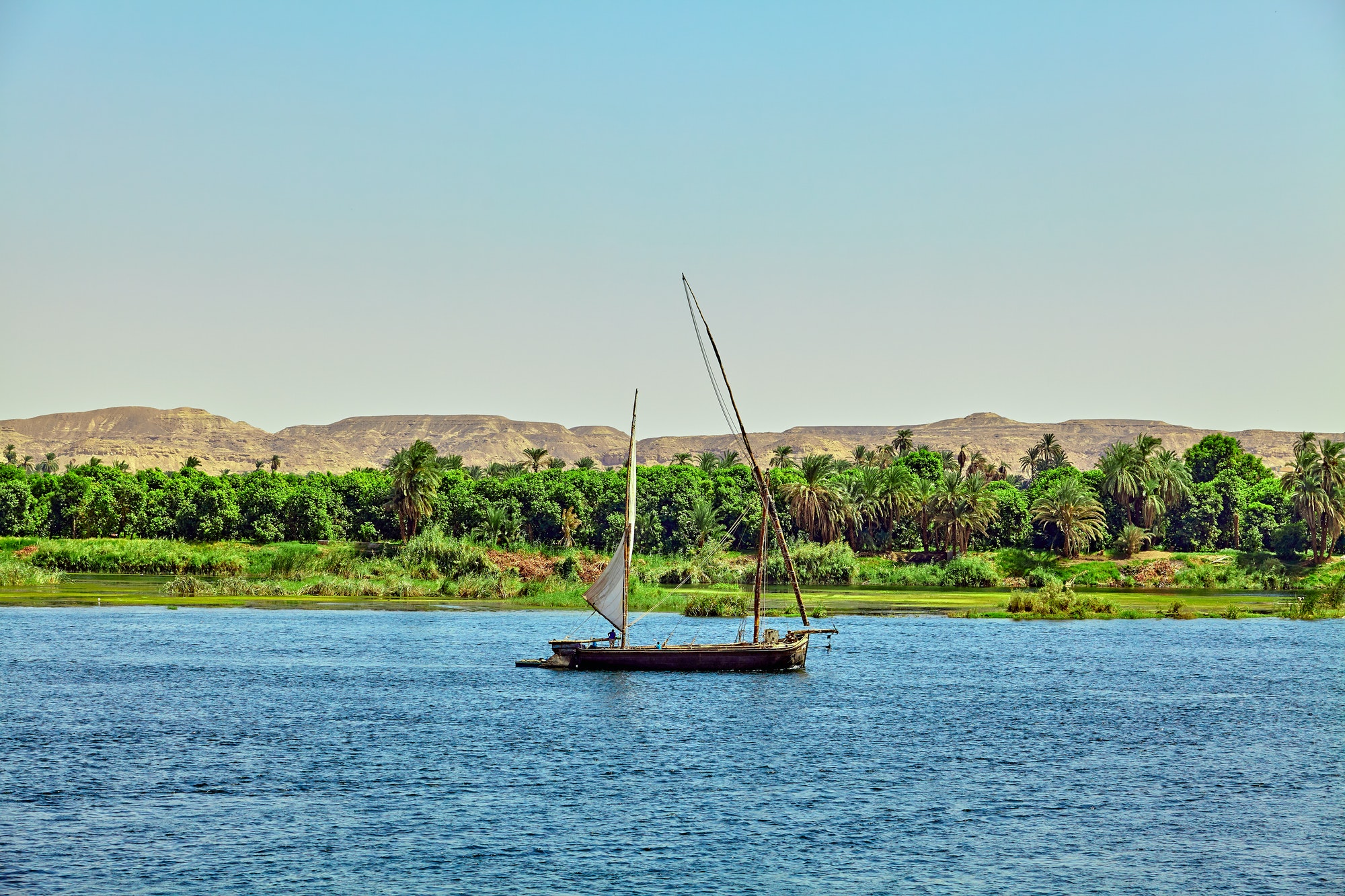 boat on the Nile River. Egypt