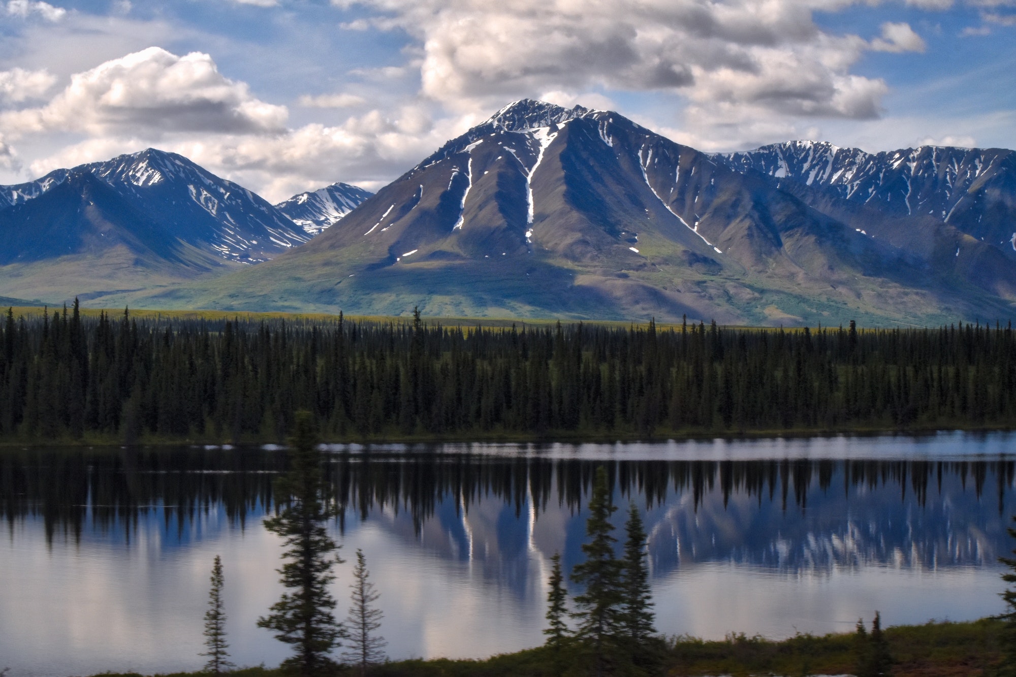 Beautiful Alaska Landscapes on train trip from Denali to Anchorage