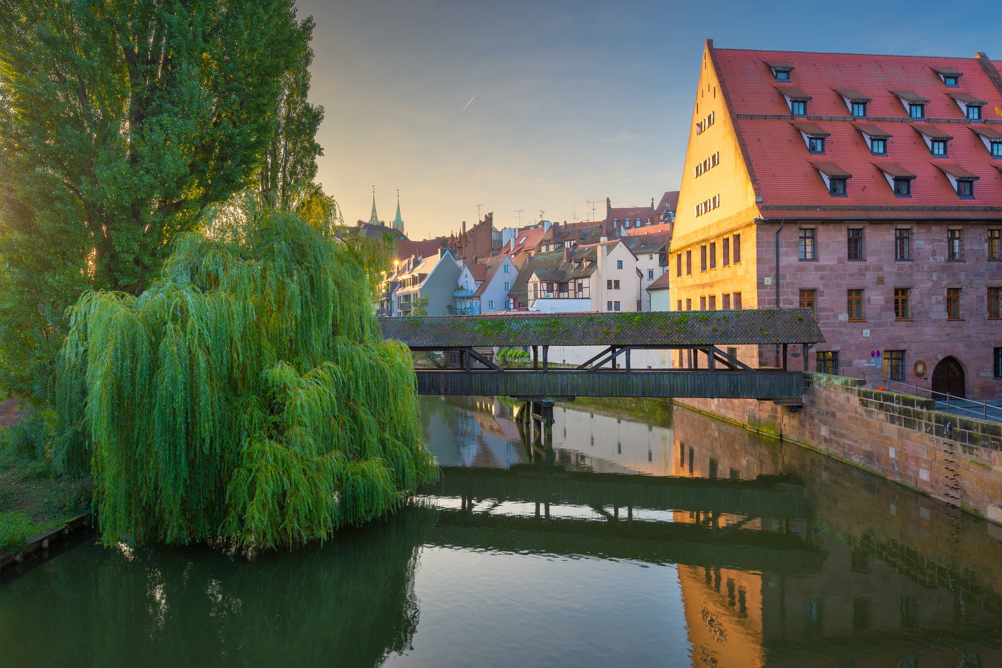 Henkersteg in Nuremberg, Germany on the Pegnitz River