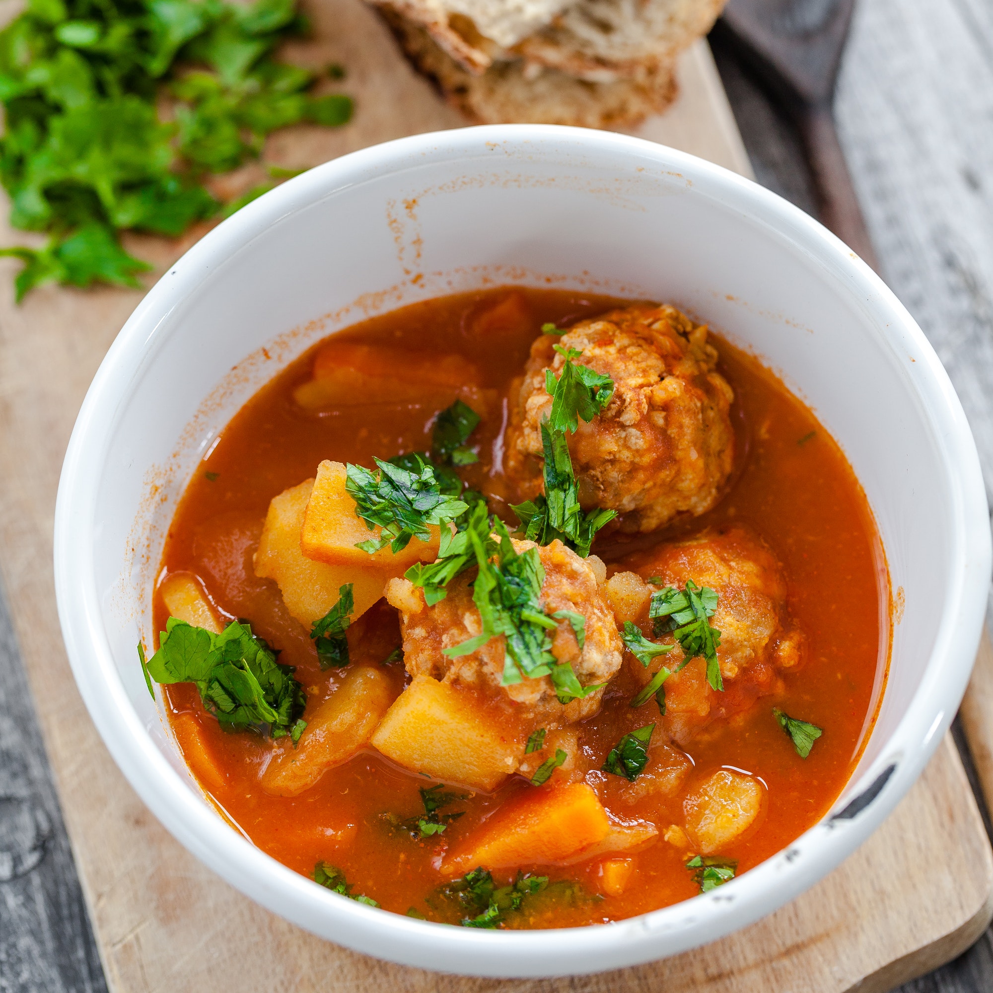 Moroccan soup with meatballs - home-made and delicious