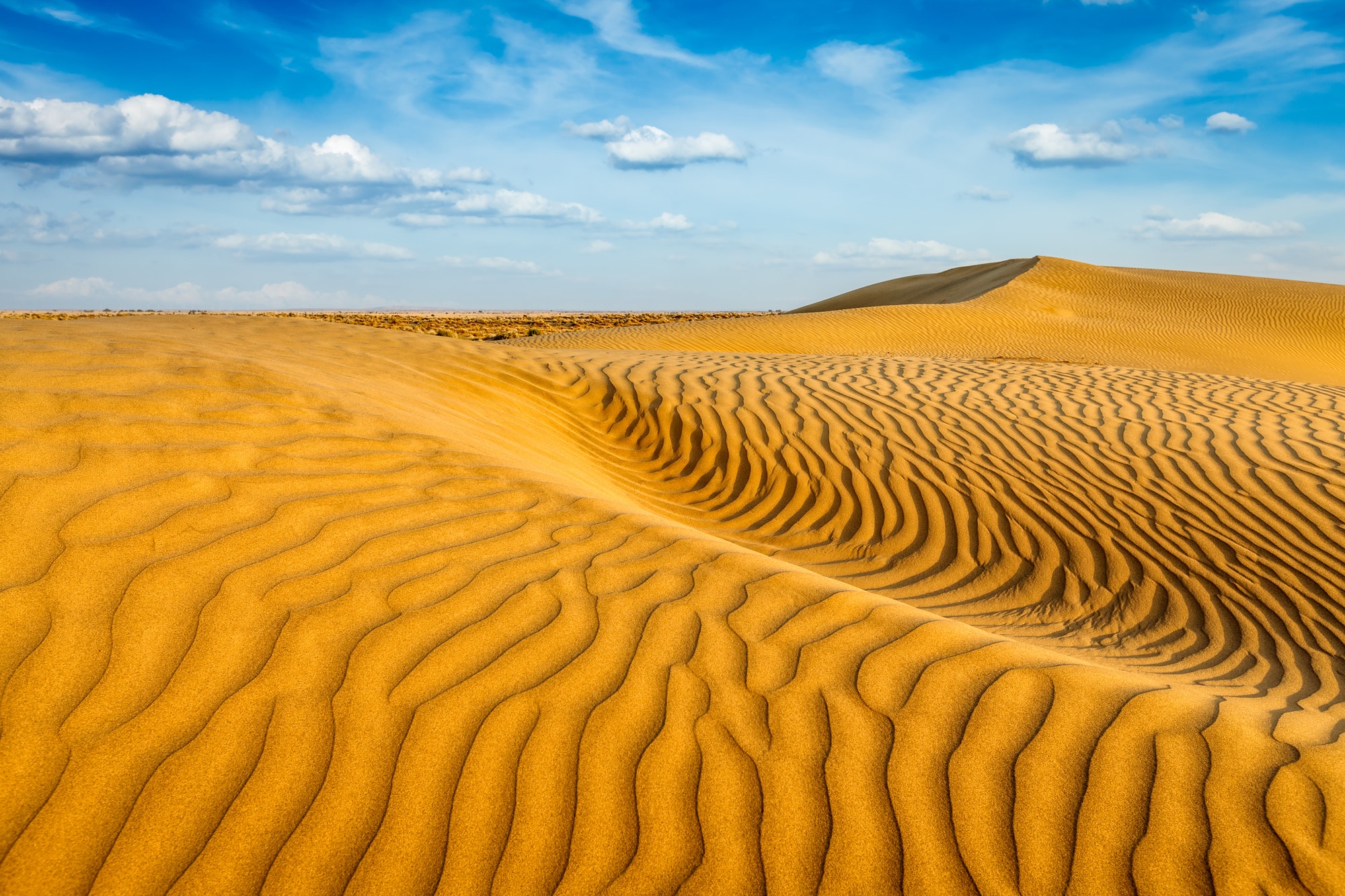 Sand dunes in desert