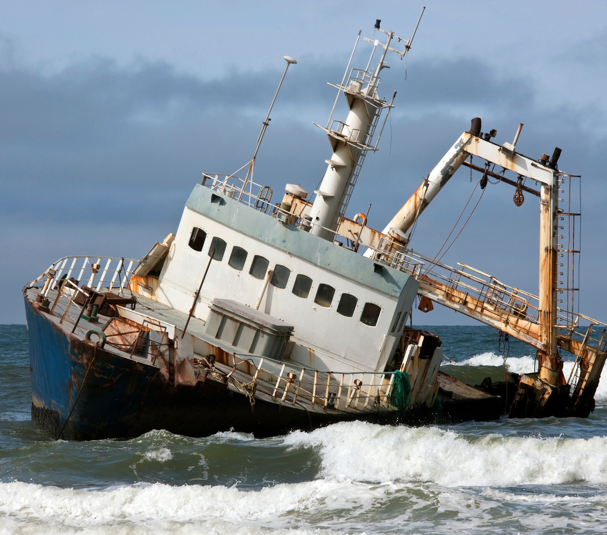 Shipwreck on the Skeleton Coast in Namibia