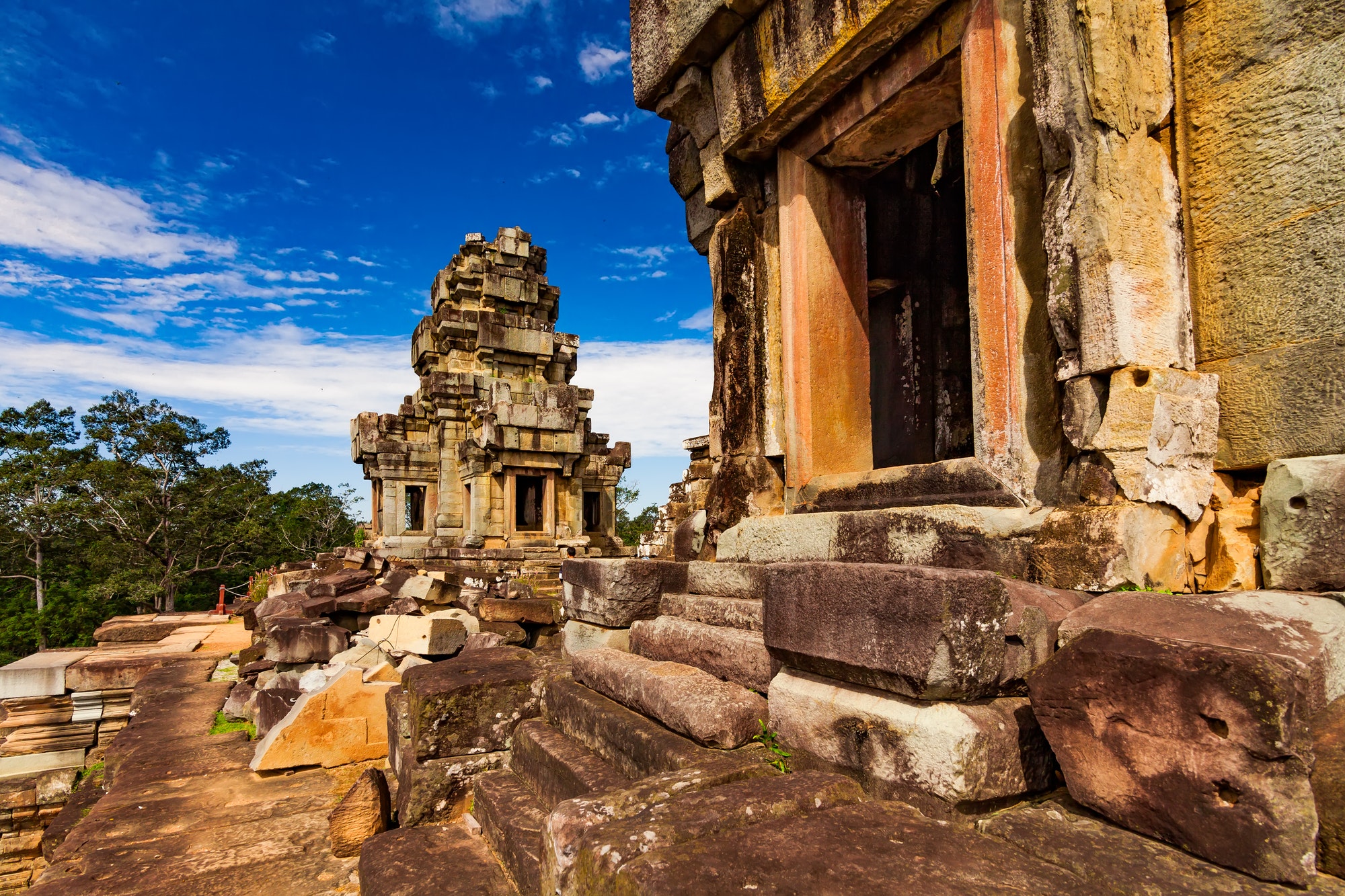 Sunrise on Angkor Wat Temple in Cambodia.