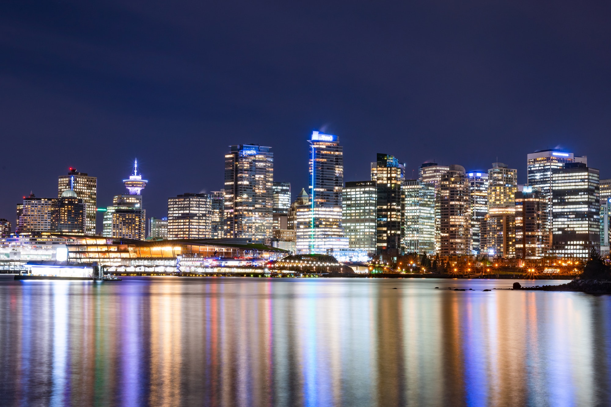 Vancouver skyline at night